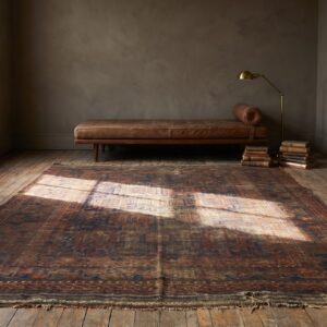 Rustic Worn Distressed Antique Tribal Persian Baluch Shabby Chic Rug (SKU 20455) - room view
