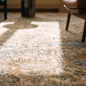 Antique S.E. Persian Kirman Carpet 11'8"×21'6" Buff Field, Buff Border, Monumental Gallery Format, Circa 1920 (SKU 20063) - in-room detail
