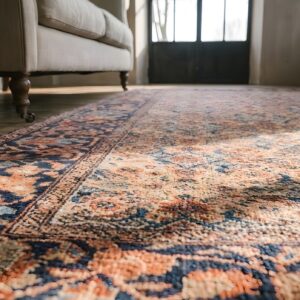 Antique Sarouk - Farahan Persian Allover Floral Herati Rug (SKU 22859) - in-room detail