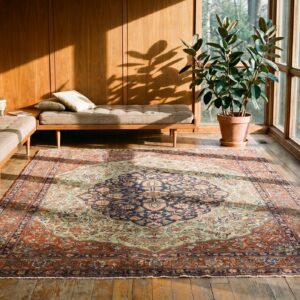 Antique Sarouk - Farahan Small Scatter Size Wool Ivory Rug (SKU 18582) - room view