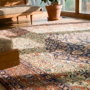 Antique Sarouk - Farahan Small Scatter Size Wool Ivory Rug (SKU 18582) - in-room detail