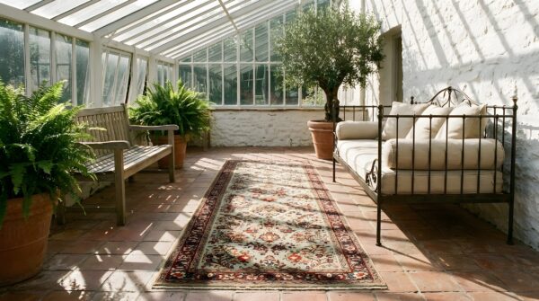 Antique sarouk hallway runner wool rug 10 Antique sarouk hallway runner wool rug (sku 25574) - room view