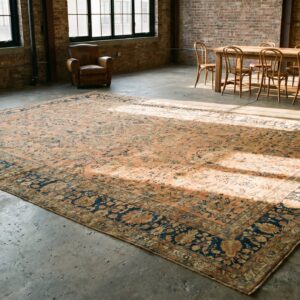 Antique Sarouk Oversized Large Oversized Big Rug Wool Coral (SKU 19315) - room view