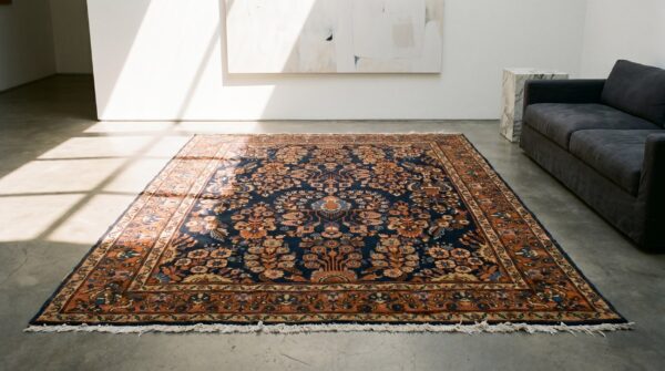 Antique sarouk persian knotted rug 3 Antique sarouk persian knotted rug (sku 20095) - room view