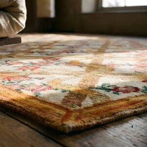 Antique Savonnerie French Allover Floral Knotted Rug (SKU 25155) - in-room detail