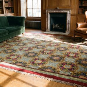 Antique Savonnerie Spanish Knotted Rug (SKU 19672) - room view