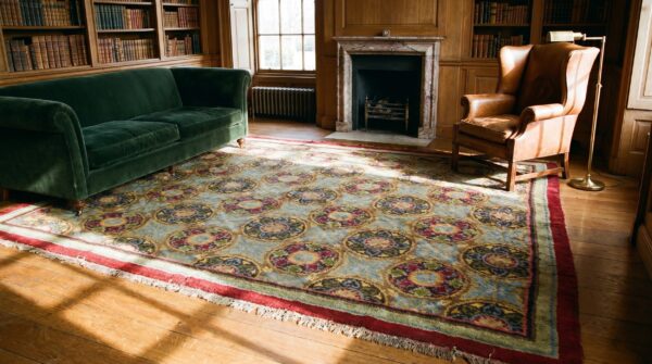 Antique savonnerie spanish knotted rug (sku 19672) - room view