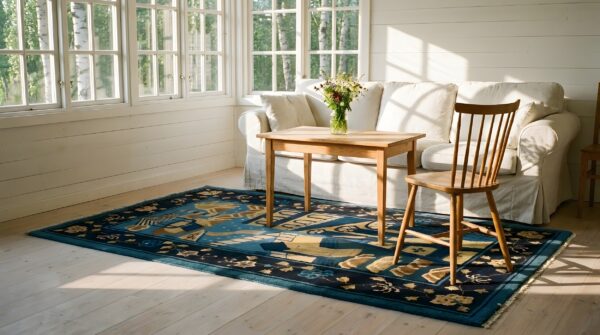 Antique scenic pictorial peking chinese rug 17 Antique scenic pictorial peking chinese rug (sku 24755) - room view