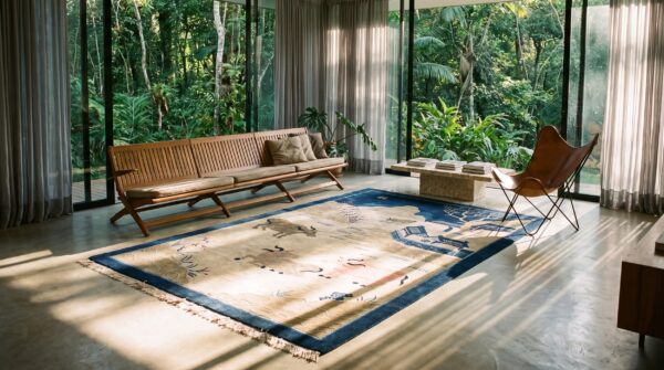 Antique scenic pictorial peking chinese small scatter size animal rug 7 Antique scenic pictorial peking chinese small scatter size animal rug (sku 25478) - room view