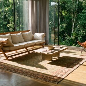 Antique Senneh Hallway Runner Wool Yellow Rug (SKU 23614) - room view