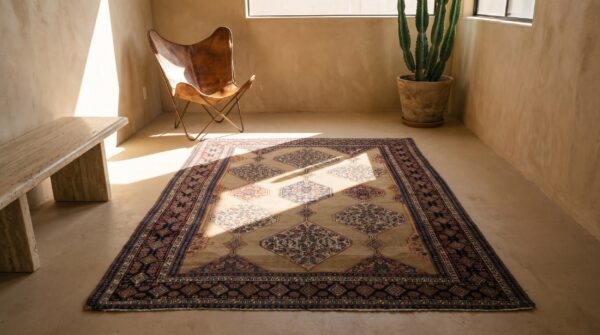 Antique senneh persian knotted rug 7 Antique senneh persian knotted rug (sku 17416) - room view