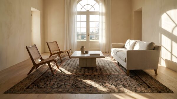 Antique senneh persian allover knotted rug (sku 24395) - room view
