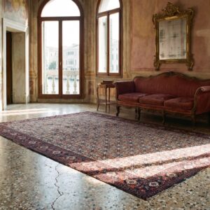 Antique Senneh Small Scatter Size Wool Ivory Rug (SKU 24382) - room view