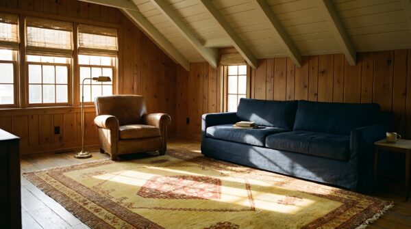 Antique senneh square small scatter size wool yellow rug 12 Antique senneh square small scatter size wool yellow rug (sku 21674) - room view