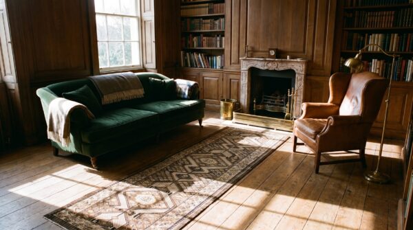 Antique serab hallway runner wool brown rug 8 Antique serab hallway runner wool brown rug (sku 21169) - room view