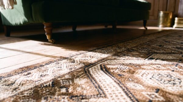 Antique serab hallway runner wool brown rug 9 Antique serab hallway runner wool brown rug (sku 21169) - in-room detail