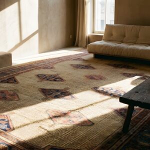 Antique Serab Oversized Large Big Wool Brown Rug (SKU 23555) - room view