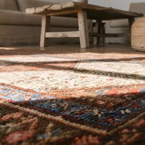 Antique Serab Persian Ivory 1870s Hallway Runner Rug (SKU 22679) - in-room detail