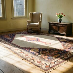 Antique Serab Room Size Wool Camel Rug (SKU 24001) - in-room detail