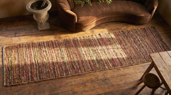 Antique shaker rug america knotted hallway runner 2 Antique shaker rug america knotted hallway runner (sku 20964) - styled overhead view