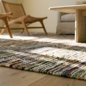 Antique Shaker America Knotted Square Rug (SKU 25627) - in-room detail
