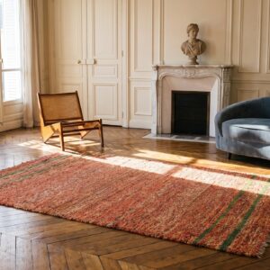 Antique Shaker Rug Small Scatter Size Wool Coral (SKU 21682) - room view