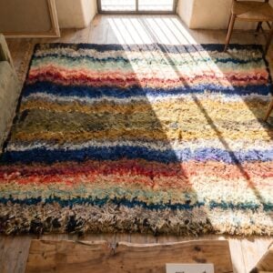 Antique Shaker Rug Small Scatter Size Wool Multicolor (SKU 17241) - styled overhead view