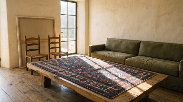 Antique shirvan allover geometric hand knotted pile rug 7 Antique shirvan allover geometric hand knotted pile rug (sku 20813) - room view