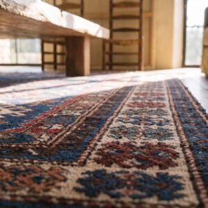 Antique Shirvan Allover Geometric Hand Knotted Pile Rug (SKU 20813) - in-room detail