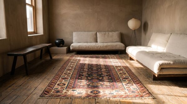 Antique shirvan caucasian hallway runner rug - 1880s 7 Antique shirvan caucasian hallway runner rug - 1880s (sku 20417) - room view