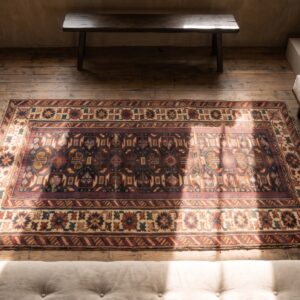 Antique Shirvan Caucasian Hallway Runner Rug - 1880s (SKU 20417) - styled overhead view