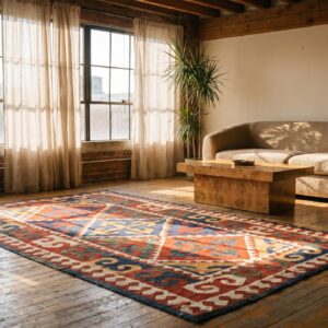 Antique Shyrdak Kerghiz Flat Weave Rug (SKU 19344) - room view
