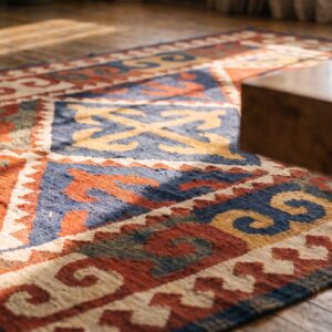 Antique Shyrdak Kerghiz Flat Weave Rug (SKU 19344) - in-room detail