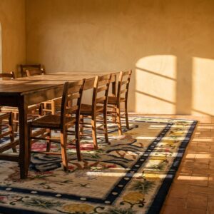 Antique Silk Chinese Allover Floral Knotted Rug (SKU 24656) - room view