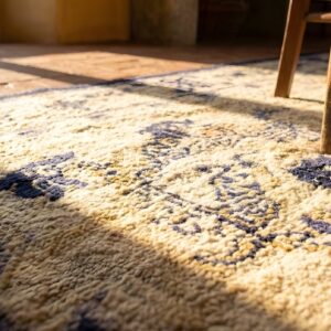 Antique Silk Chinese Floral, Medallion Knotted Rug (SKU 23736) - in-room detail