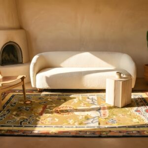 Antique Silk Small Scatter Size Silk Silver Rug (SKU 23742) - room view
