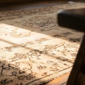 Antique Sivas Small Scatter Size Wool Ivory Rug (SKU 22084) - in-room detail