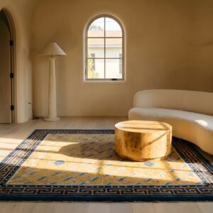 Small Artistic Yellow Antique Ningxia Chinese Hand Knotted Mid 19th Century Rug (SKU 25160) - room view