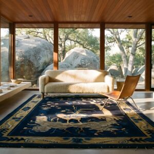 Small Blue Chinese Artistic Graceful Bird Of Paradise Pattern Peking Rug (SKU 23506) - room view