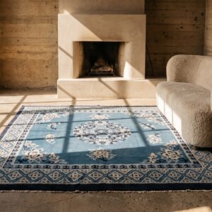 Antique Small Blue Chinese Peking Square Rug (SKU 23209) - room view