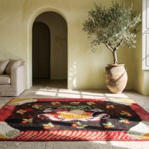 Small Brown Antique American 19th Century Folk Art Hooked Rug (SKU 20111) - room view