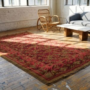 Small Coral Artistic Antique Mid 19th Century English Axminster Area Rug (SKU 20881) - room view