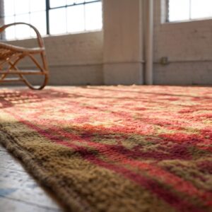 Small Coral Artistic Antique Mid 19th Century English Axminster Area Rug (SKU 20881) - in-room detail