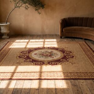 Small Room Size Antique Square French Charles X Style Flatwoven Aubusson Rug (SKU 18157) - room view