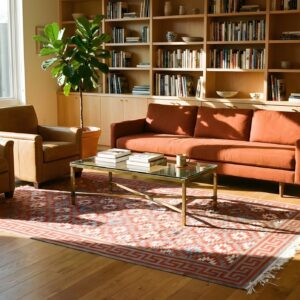 Small Antique Rustic Tribal Geometric Indian Cotton Dhurrie Flatwoven Rug (SKU 24983) - room view
