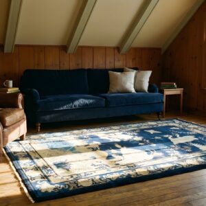 Small Scatter Size Blue Chinese Scenic Animal Motif Peking Rug (SKU 23544) - room view