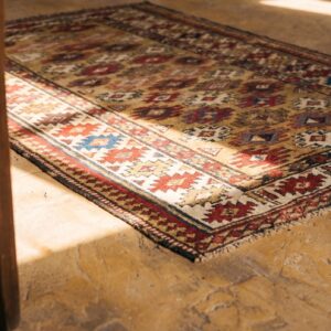 Small Scatter Size Light Yellow Color Antique Tribal Caucasian Chi Chi Rug (SKU 18647) - in-room detail