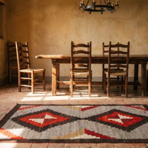 Antique Small Scatter Size Native American Tribal Flatwoven Navajo Rug (SKU 21412) - room view