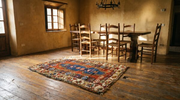 Small scatter size antique red tribal wool pile turkish yastik throw rug 8 Small scatter size antique red tribal wool pile turkish yastik throw rug (sku 20155) - room view