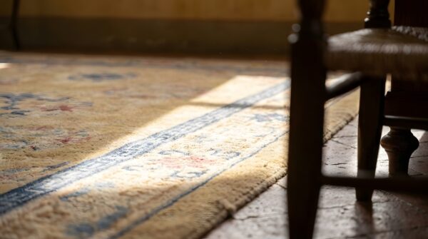 Small size light color antique oriental silk chinese scatter rug 9 Small size light color antique oriental silk chinese scatter rug (sku 23909) - in-room detail